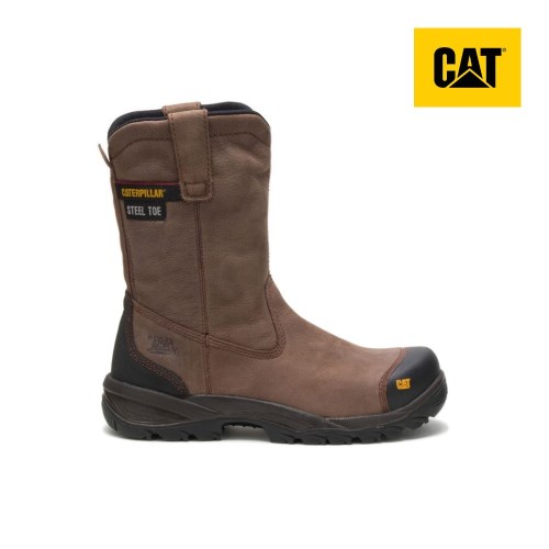 CAT Spur Steel Toe Men's Work Boots Brown (AU C-725) Australia